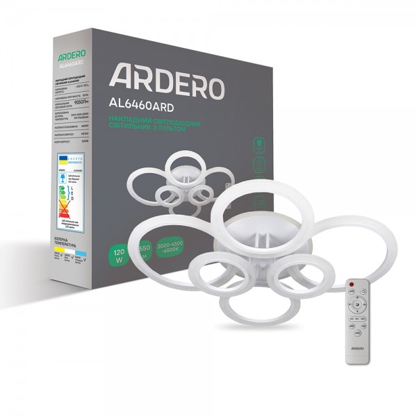 Светодиодная накладная люстра Ardero AL6460ARD SOFT R 120Вт белый №1