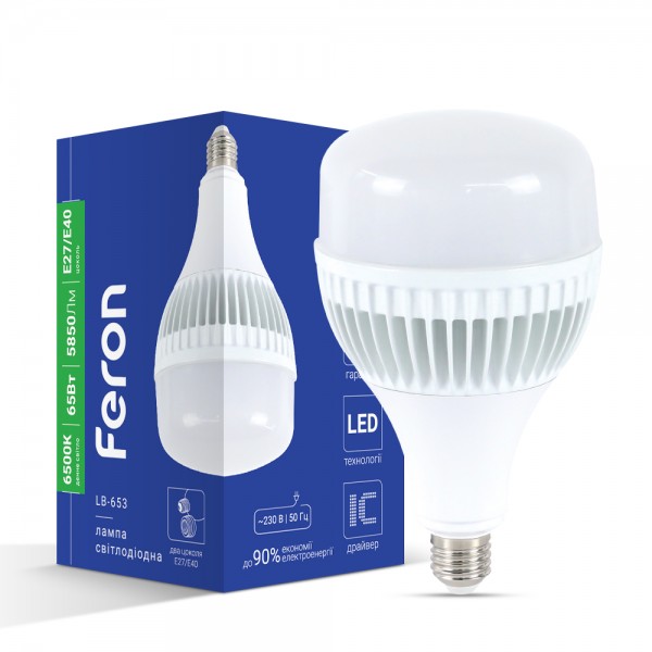 Светодиодная лампа Feron LB-653 65Вт Е27-E40 6500K №1