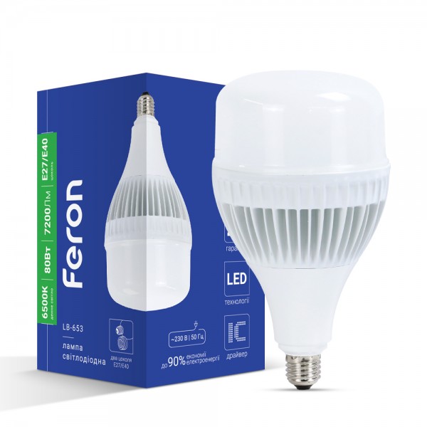Светодиодная лампа Feron LB-653 80Вт Е27-E40 6500K №1