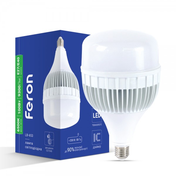 Светодиодная лампа Feron LB-653 100Вт Е27-E40 6500K №1