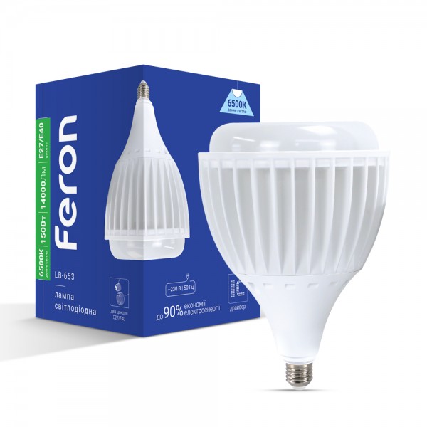 Светодиодная лампа Feron LB-653 150Вт Е27-E40 6500K №1