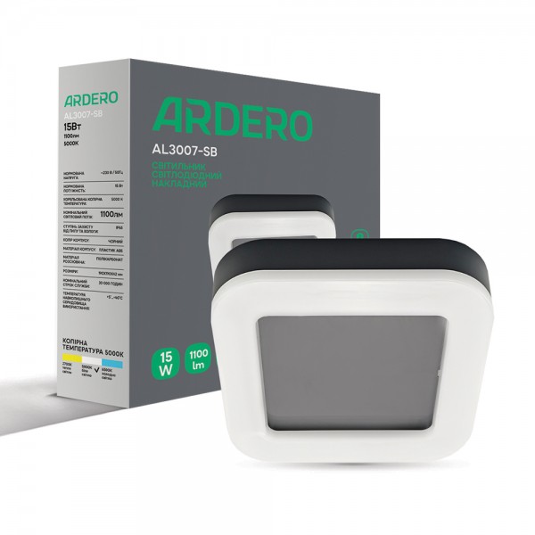 Светодиодный накладной светильник Ardero AL3007-SB 15Вт 5000K черный №1