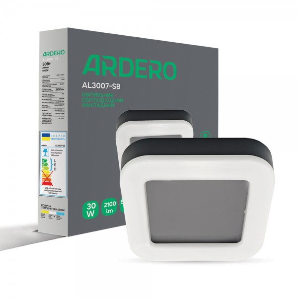 Светодиодный накладной светильник Ardero AL3007-SB 30Вт 5000K черный №1