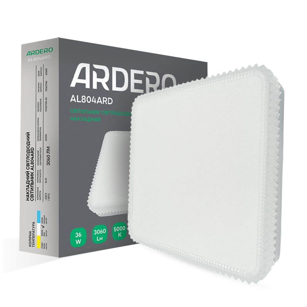 Светодиодный накладной светильник Ardero AL804ARD 36Вт 5000K белый №1