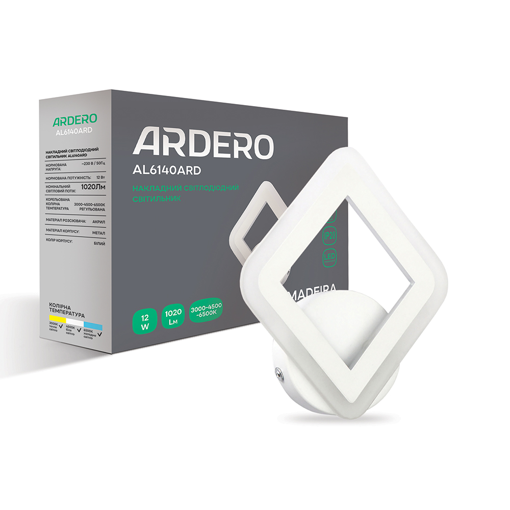 Светодиодный накладной светильник Ardero AL6140ARD MADEIRA 12Вт белый №1