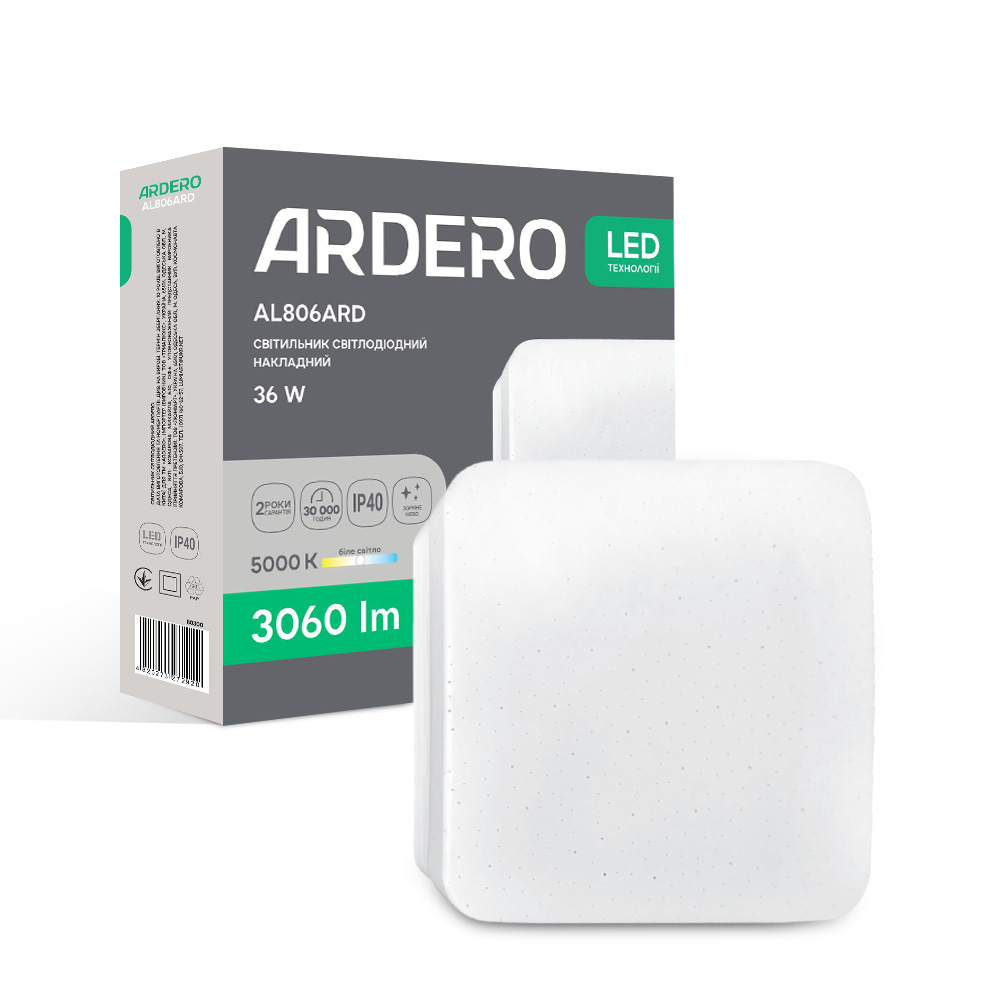 Светодиодный накладной светильник Ardero AL806ARD 36Вт 5000K белый №1