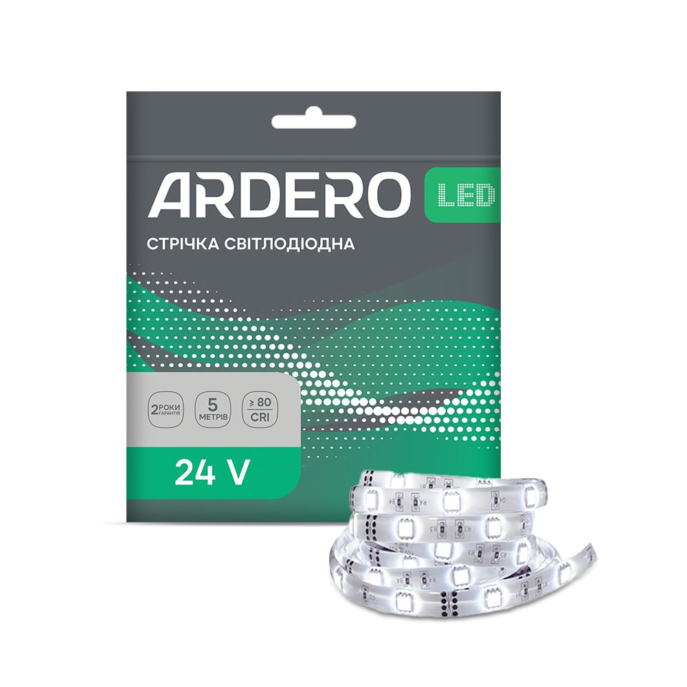 Светодиодная лента Ardero LS803ARD 60SMD/м 24В IP20 3000K (80276)