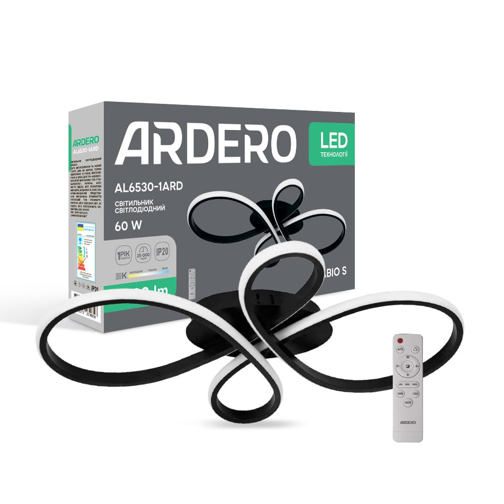 Светодиодная люстра Ardero AL6530-1ARD FABIO S 60Вт черный №1