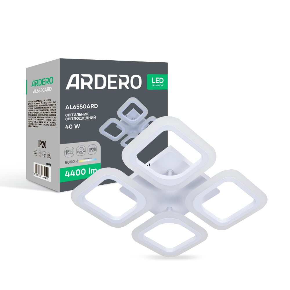 Светодиодный накладной светильник Ardero AL6550ARD MATEO 40Вт 5000K білий №1