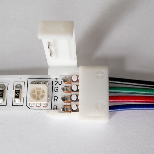 Конектор для свiтлодiодних стрiчок OEM SC-09-SWS-10-4 10mm RGB 2joints wire (дрiт-2 затискача) №3