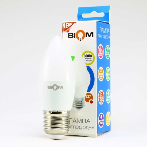 Свiтлодiодна лампа Biom BT-547 C37 4W E27 3000К матова №3