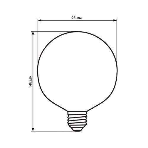 Світлодіодна лампа Biom FL-420 G-95 8W E27 2350K Amber №4