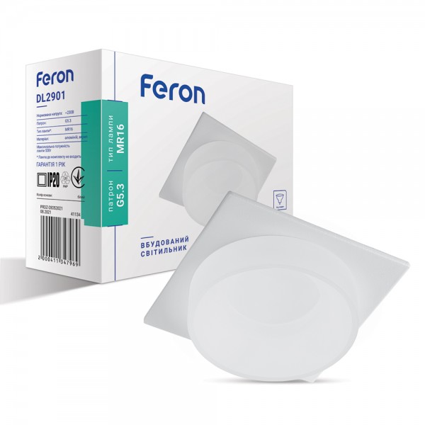 Встроенный светильник Feron DL2901 под лампу белый №1