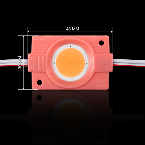 Світлодіодний модуль BRT COB 2.4W круглий PINK, 12В, IP65 рожевий №2