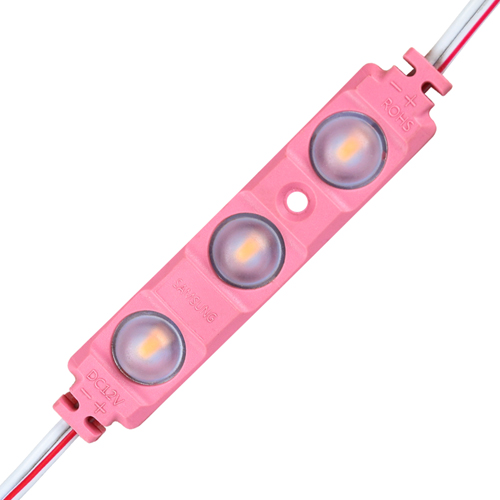 Світлодіодний модуль BRT XG194 5630-3 led W 1,5W PINK, 12В, IP65 рожевий з лінзою полусфера №1
