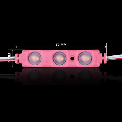 Світлодіодний модуль BRT XG194 5630-3 led W 1,5W PINK, 12В, IP65 рожевий з лінзою полусфера №2