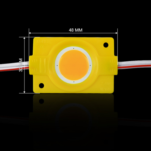 Світлодіодний модуль BRT COB 2.4W круглий YELLOW, 12В, IP65 жовтий №2