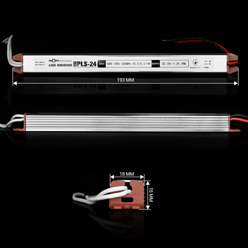 Блок живлення BIOM Professional DC12 24W BPLS-24-12 2А stick №2