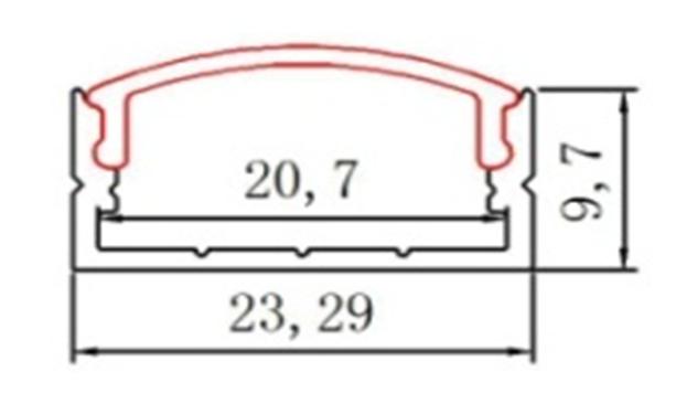 Профіль алюмінієвий BIOM ЛП10 23х10, анодований (палка 2м), м №3