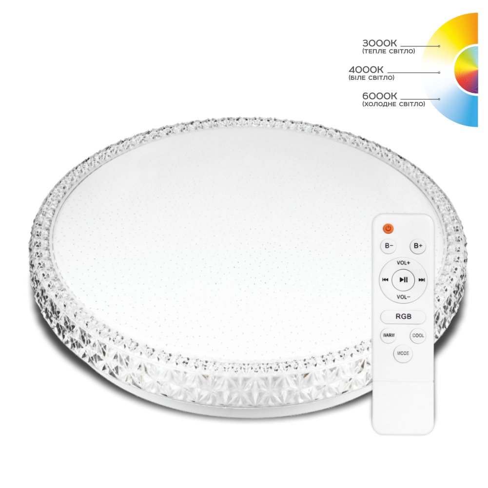 Світильник світлодіодний Biom SMART SML-R45-55-RGB 3000-6000K 55Вт с д/у №1