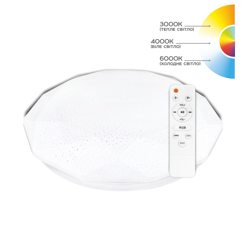 Світильник світлодіодний Biom SMART SML-R44-70-RGB 3000-6000K 70Вт с д/у №1