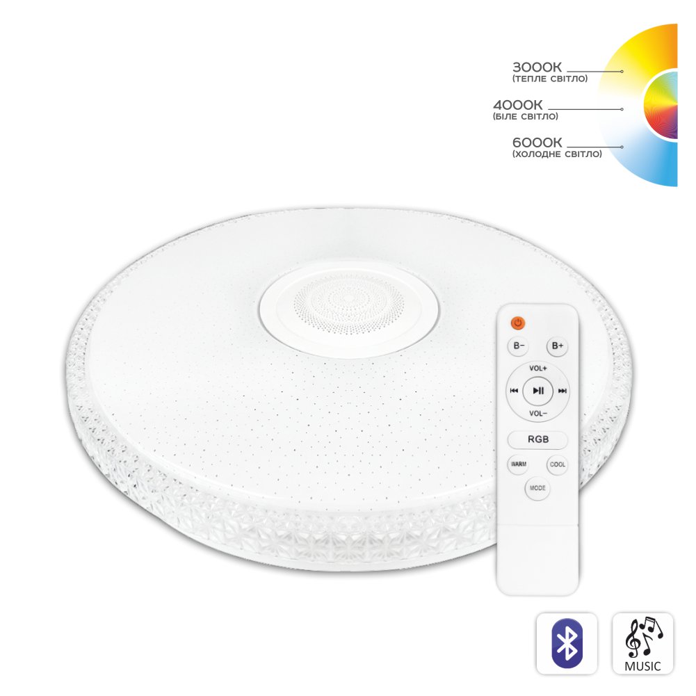 Світильник світлодіодний Biom SMART SML-R47-55-M-RGB 3000-6000K 55Вт с д/к муз. BT APP №1