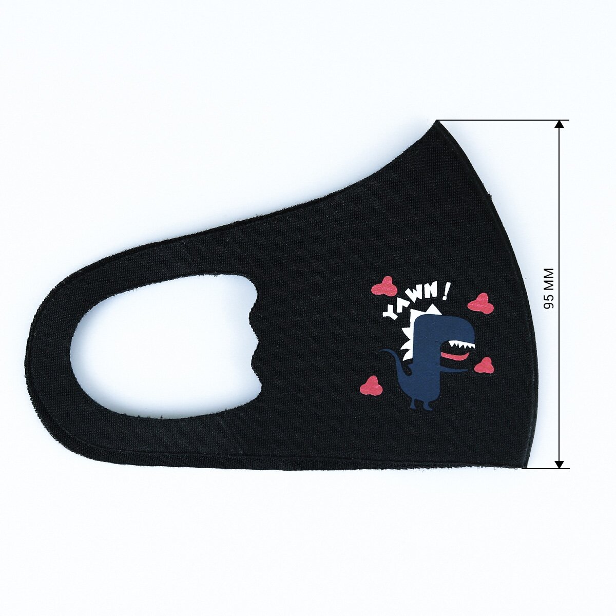 Захисна маска Pitta Black Dino PC-BD, розмір: дитячий, чорна №2