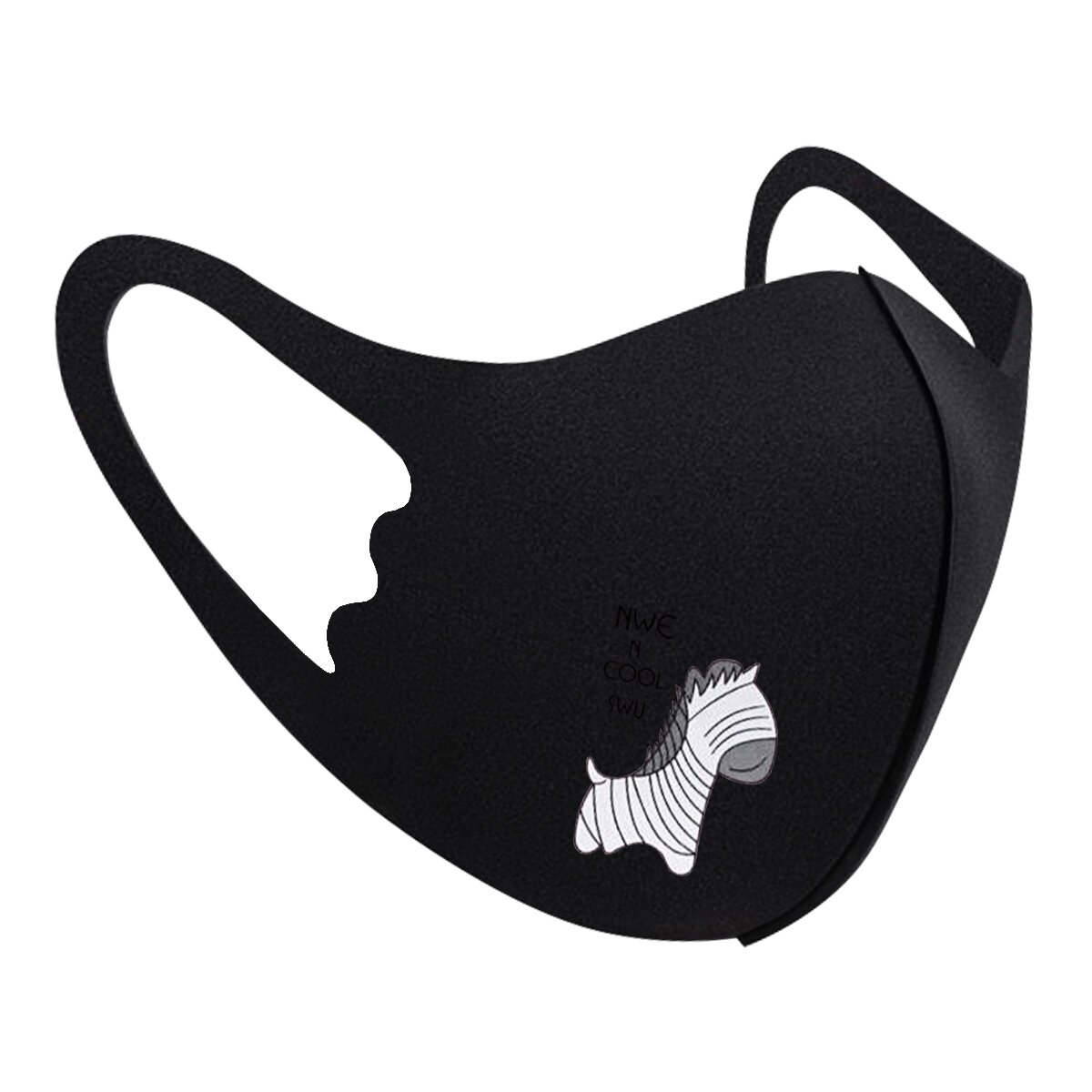 Захисна маска Pitta Black Zebra PC-BZ, розмір: дитячий, чорна №1