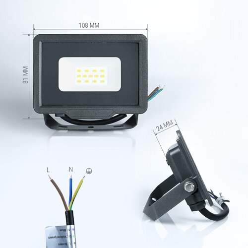 Світлодіодний прожектор BIOM 10W S5-SMD-10-Slim 6200К 220V IP65 №2