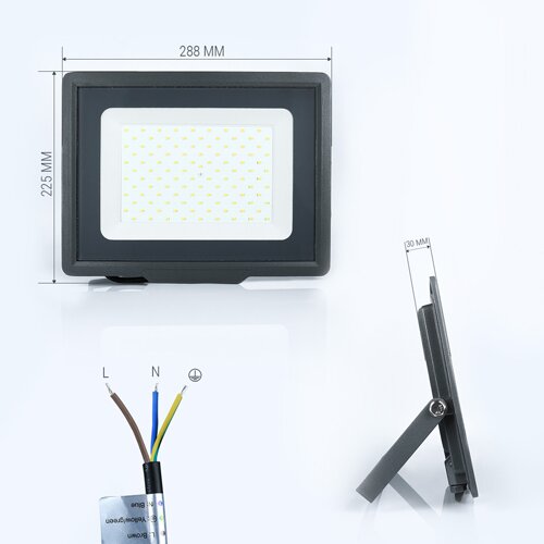 Світлодіодний прожектор BIOM 100W S5-SMD-100-Slim 6200К 220V IP65 №2