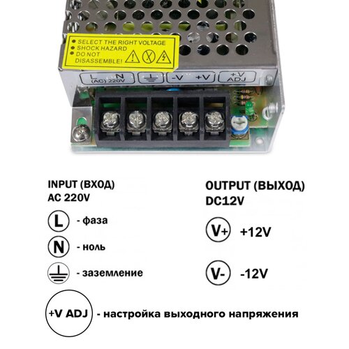 Блок живлення OEM DC12 120W 10А TR-120-12 №3