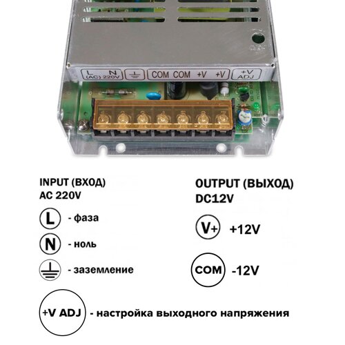 Блок живлення OEM DC12 150W 12,5А TR-150-12 №3