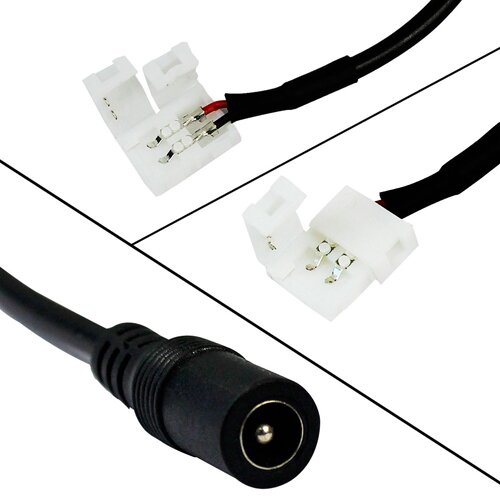 Конектор для свiтлодiодних стрiчок OEM №14 10мм затискач - mini Jack "мама" через дрiт, 15см №2