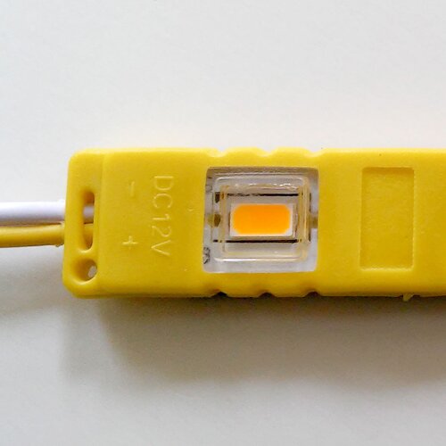Світлодіодний модуль BRT M2 5630-3 led Y 1,5W, 12В, IP65 жовтий закртитий з лінзою №2
