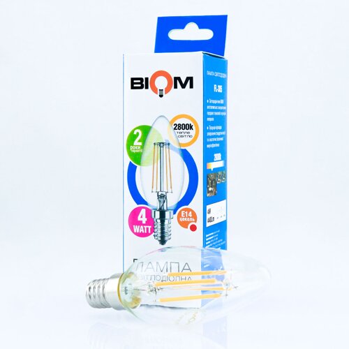 Свiтлодiодна лампа Biom FL-305 C37 4W E14 2800K №3