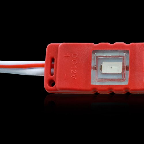Світлодіодний модуль BRT M2 5630-3 led R 1,2W, 12В, IP65 червоний закритий з лінзою №2