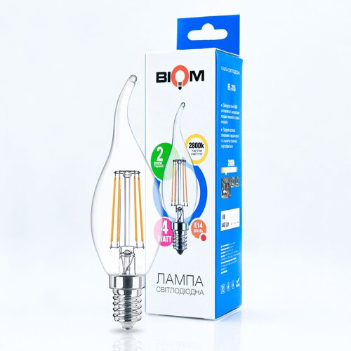 Світлодіодна лампа Biom FL-315 C35 LT 4W E14 2800K №5