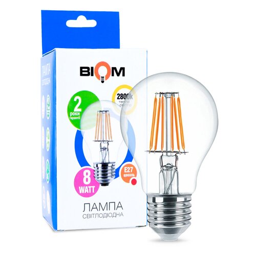 Свiтлодiодна лампа Biom FL-311 A60 8W E27 2800K №1