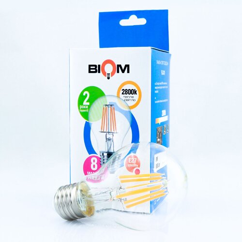 Свiтлодiодна лампа Biom FL-311 A60 8W E27 2800K №3