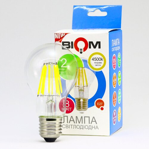 Свiтлодiодна лампа Biom FL-312 A60 8W E27 4500K №4
