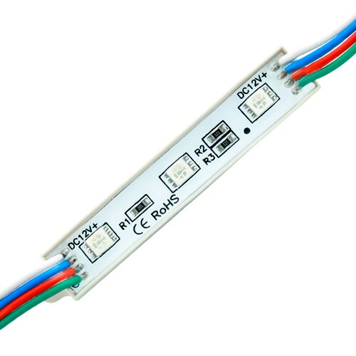 Світлодіодний модуль BRT 5050-3 led W 0.72W RGB, 12В, IP65 silicone №1