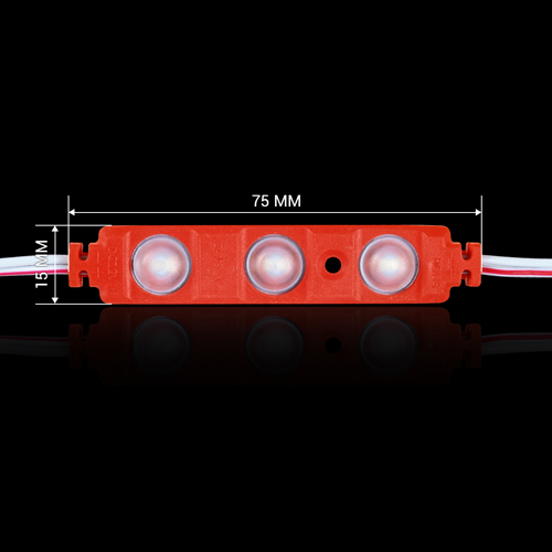 Світлодіодний модуль BRT XG191 5630-3 led W 1,5W RED, 12В, IP65 червоний з лінзою напівсфера №2