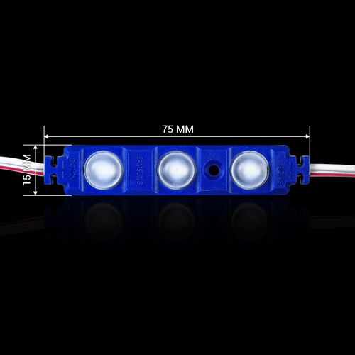 Світлодіодний модуль BRT XG192 5630-3 led W 1,5W BLUE, 12В, IP65 синій з лінзою напівсфера №2