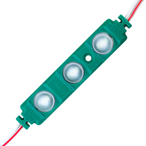Світлодіодний модуль BRT XG193 5630-3 led W 1,5W GREEN, 12В, IP65 зелений з лінзою напівсфера №1