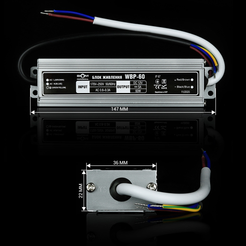 Блок живлення BIOM Professional DC12 60W WBP-60-12 5А герметичний №3
