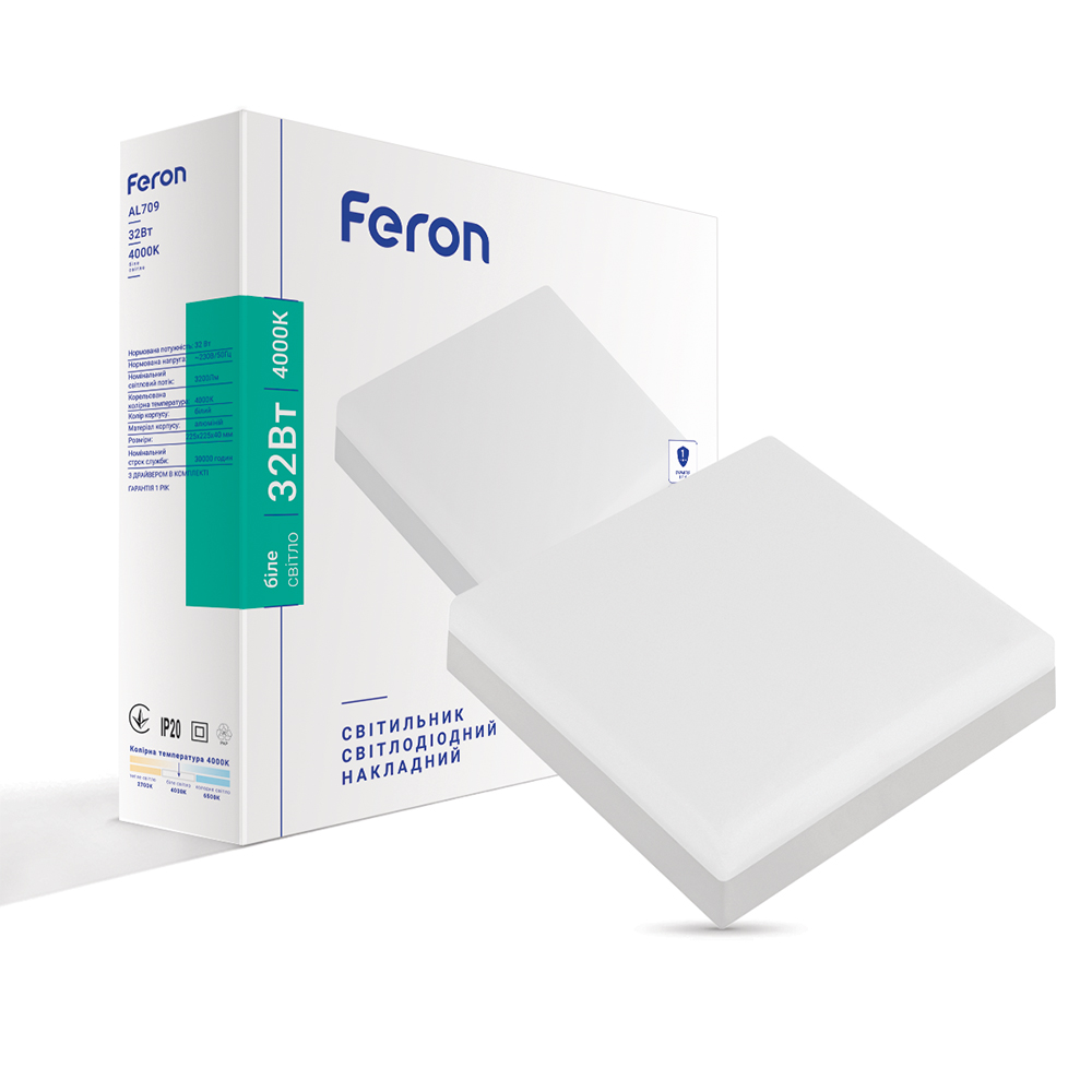Светодиодный накладной светильник Feron AL709 32Вт 4000K белый №1