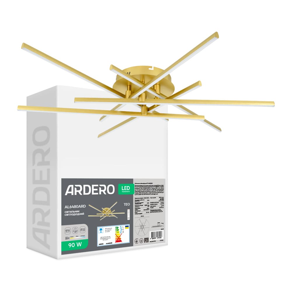 Светодиодный светильник Ardero AL6480ARD TEO 90Вт золото №1
