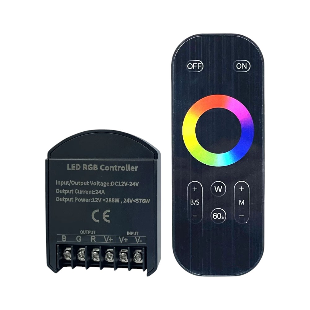 Контроллер RGB OEM C-24-RF8-T-B (8A*3кан) чорний №1