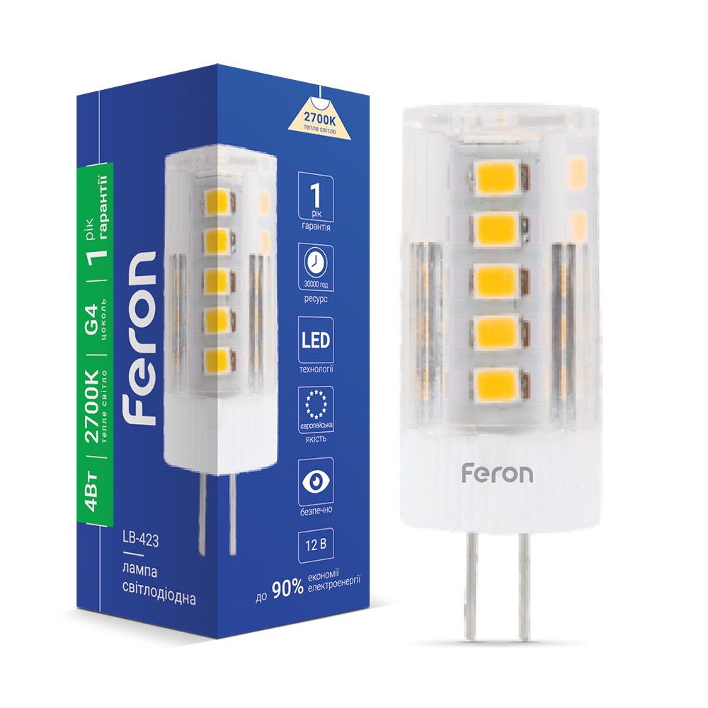 Светодиодная лампа Feron LB-423 4Вт G4 2700K 12V №1