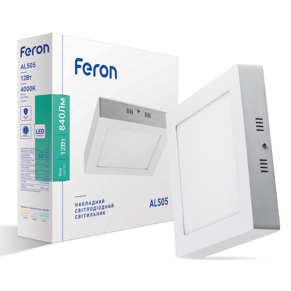 Светодиодный накладной светильник Feron AL505 12Вт 4000K белый №1